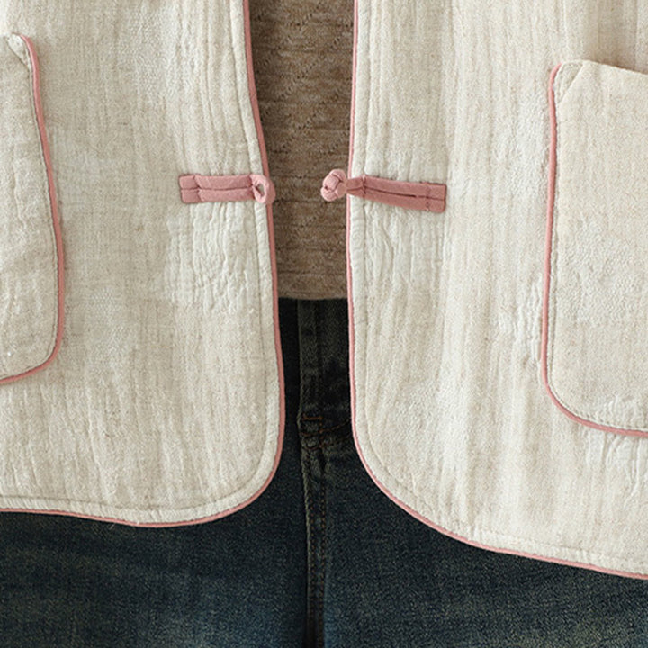 Veste thermique beige à manches longues et poches pour femme Buddha Stones - image 9