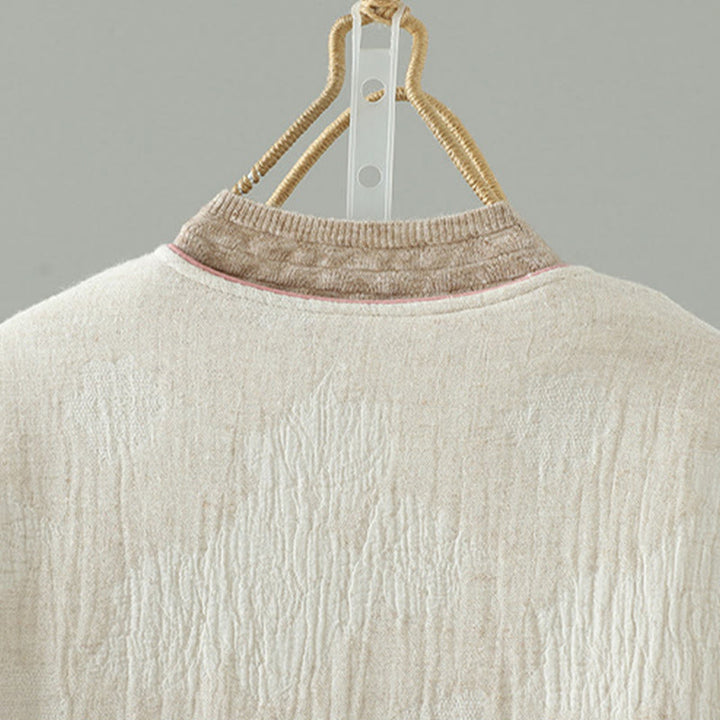 Veste thermique beige à manches longues et poches pour femme Buddha Stones - image 4