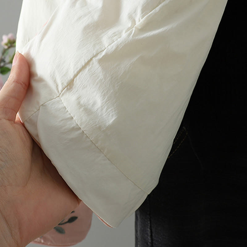 Veste thermique femme à manches longues avec poches, broderie de fleurs de pêcher et Buddha Stones - image 21