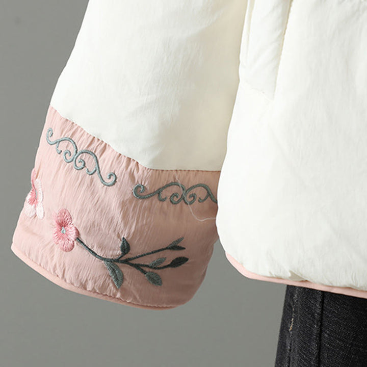 Veste thermique femme à manches longues avec poches, broderie de fleurs de pêcher et Buddha Stones - image 20