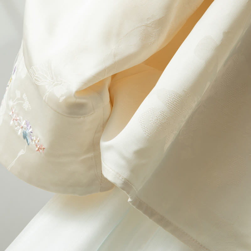 Veste à manches longues pour femme avec broderie de fleurs d'automne et boutons grenouille, ornée de Buddha Stones - image 10