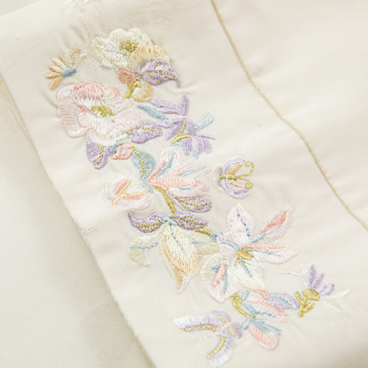 Veste à manches longues pour femme avec broderie de fleurs d'automne et boutons grenouille, ornée de Buddha Stones - image 11