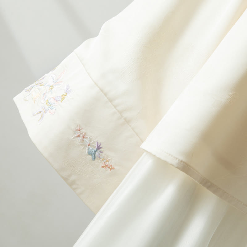 Veste à manches longues pour femme avec broderie de fleurs d'automne et boutons grenouille, ornée de Buddha Stones - image 5