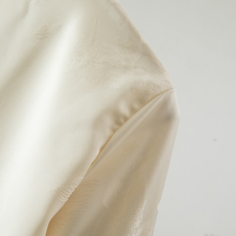 Veste à manches longues pour femme avec broderie de fleurs d'automne et boutons grenouille, ornée de Buddha Stones - image 4