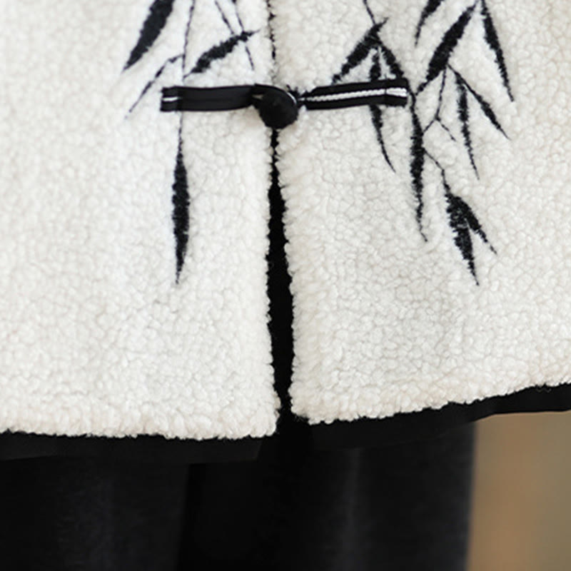 Veste thermique à manches longues pour femme , Buddha Stones de saule blanc, fermeture à boutons grenouille - image 10