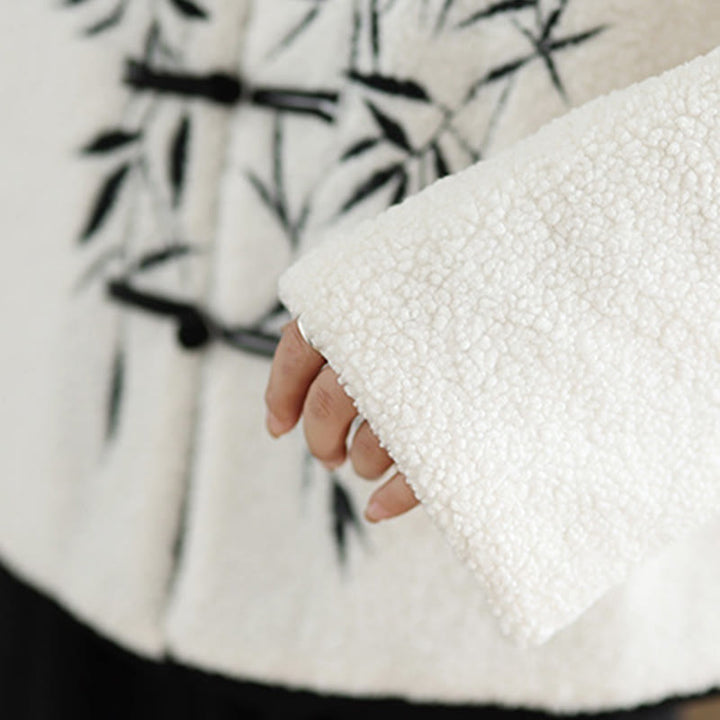 Veste thermique à manches longues pour femme , Buddha Stones de saule blanc, fermeture à boutons grenouille - image 9