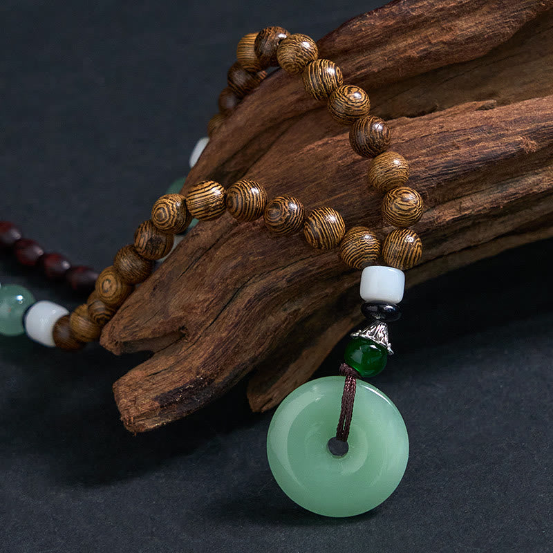 Collier avec pendentif en bois de wengé et Buddha Stones, boucle de paix, équilibre, tranquillité - image 3
