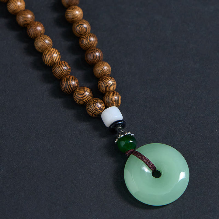 Collier avec pendentif en bois de wengé et Buddha Stones, boucle de paix, équilibre, tranquillité - image 7