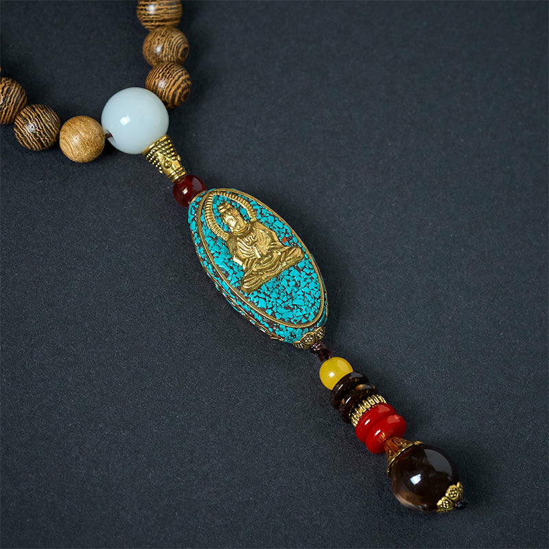Collier pendentif en Buddha Stones vintage du Népal Avalokitesvara Harmony - image 8