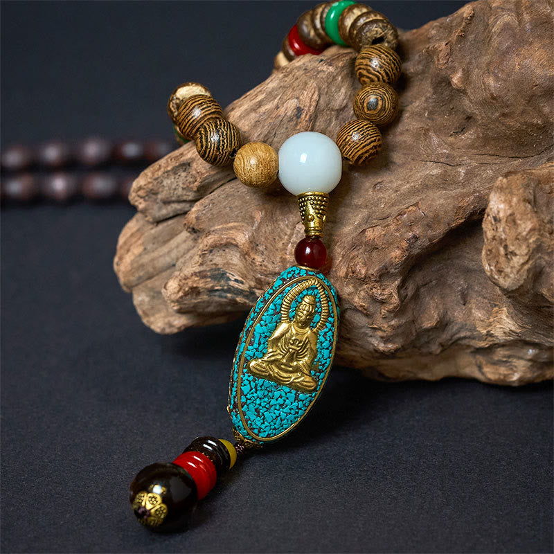Collier pendentif en Buddha Stones vintage du Népal Avalokitesvara Harmony - image 2