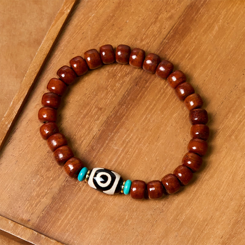 Bracelet porte-bonheur en perles d'os Vajra à trois yeux Dzi en Buddha Stones - image 8
