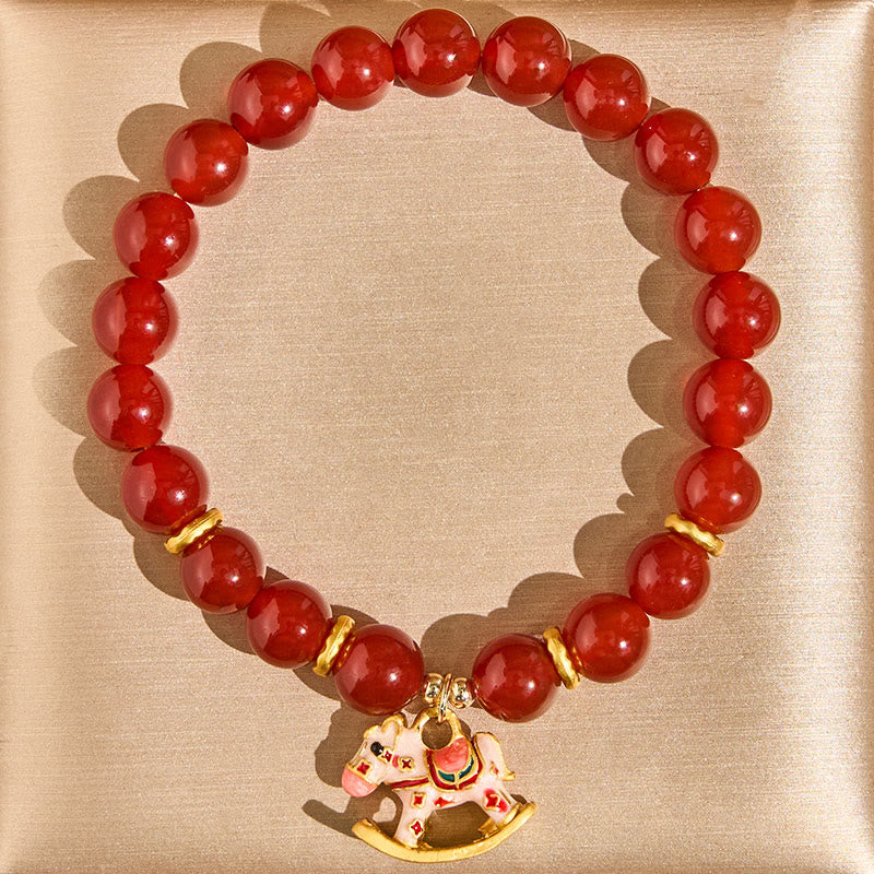 Buddha Stones Bracelet Calme et Confiance en Agate Rouge Cinabre Naturelle Année du Cheval - image 10