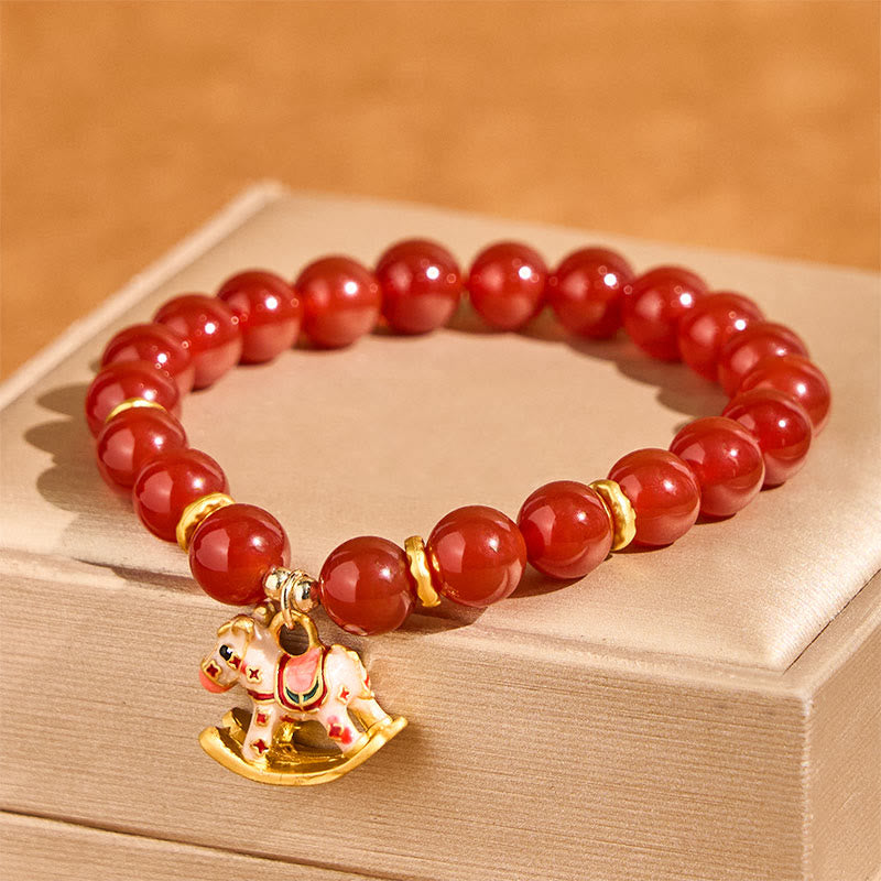 Buddha Stones Bracelet Calme et Confiance en Agate Rouge Cinabre Naturelle Année du Cheval - image 9