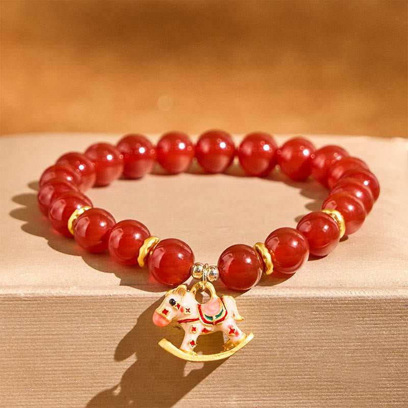 Buddha Stones Bracelet Calme et Confiance en Agate Rouge Cinabre Naturelle Année du Cheval - image 8