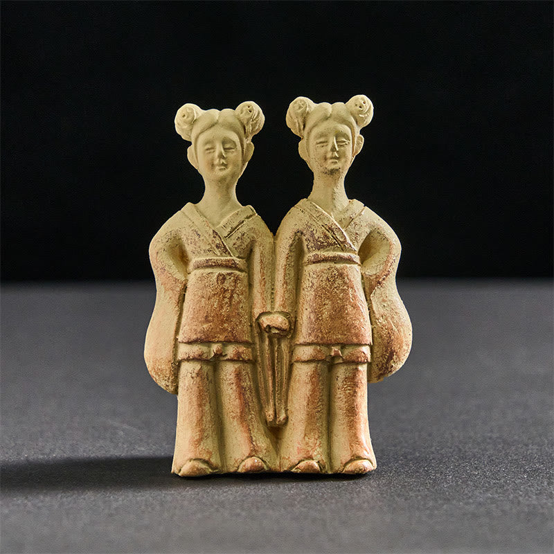 Buddha Stones FU Chiens Jumeaux Bouddha Carré Design Aimant de Réfrigérateur Décoration Intérieure - Twins 5,5*8*2 cm (avec aimant au dos) - image 6