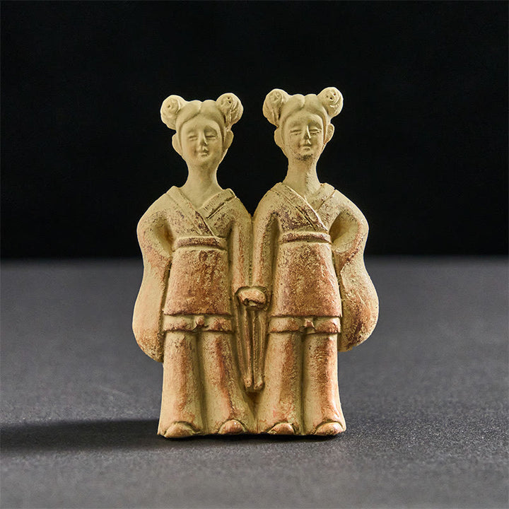 Buddha Stones FU Chiens Jumeaux Bouddha Carré Design Aimant de Réfrigérateur Décoration Intérieure - Twins 5,5*8*2 cm (avec aimant au dos) - image 6