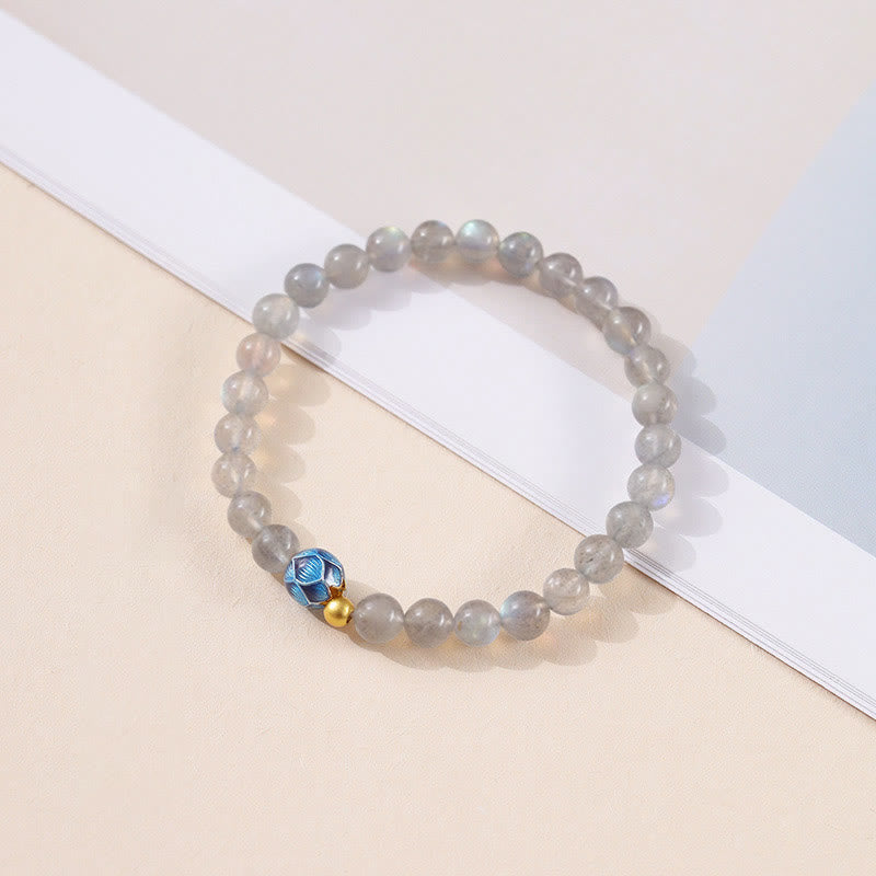 Bracelet Charmant Lotus Love en Pierres de Lune Naturelles et Buddha Stones - image 1