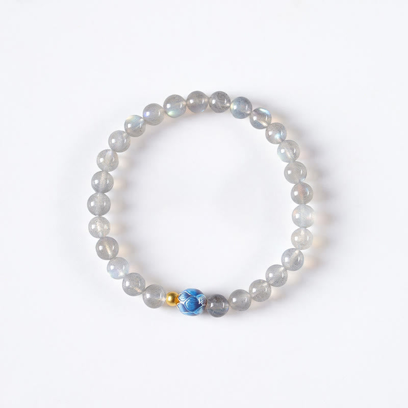 Bracelet Charmant Lotus Love en Pierres de Lune Naturelles et Buddha Stones - image 7