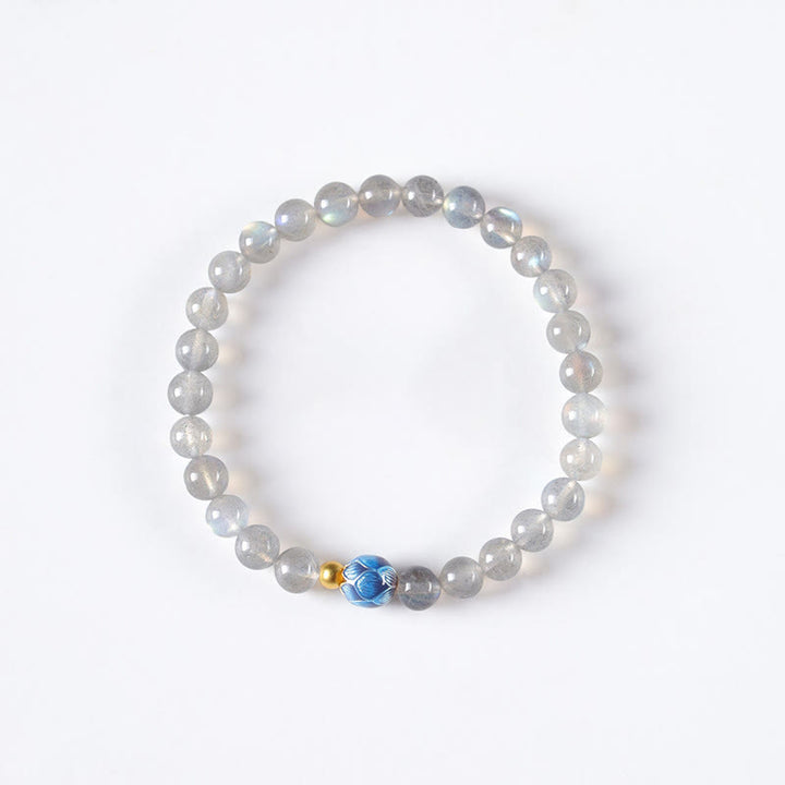 Bracelet Charmant Lotus Love en Pierres de Lune Naturelles et Buddha Stones - image 7