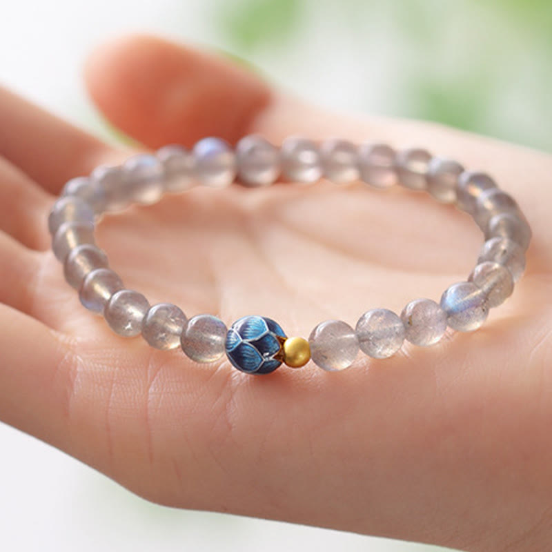Bracelet Charmant Lotus Love en Pierres de Lune Naturelles et Buddha Stones - image 3