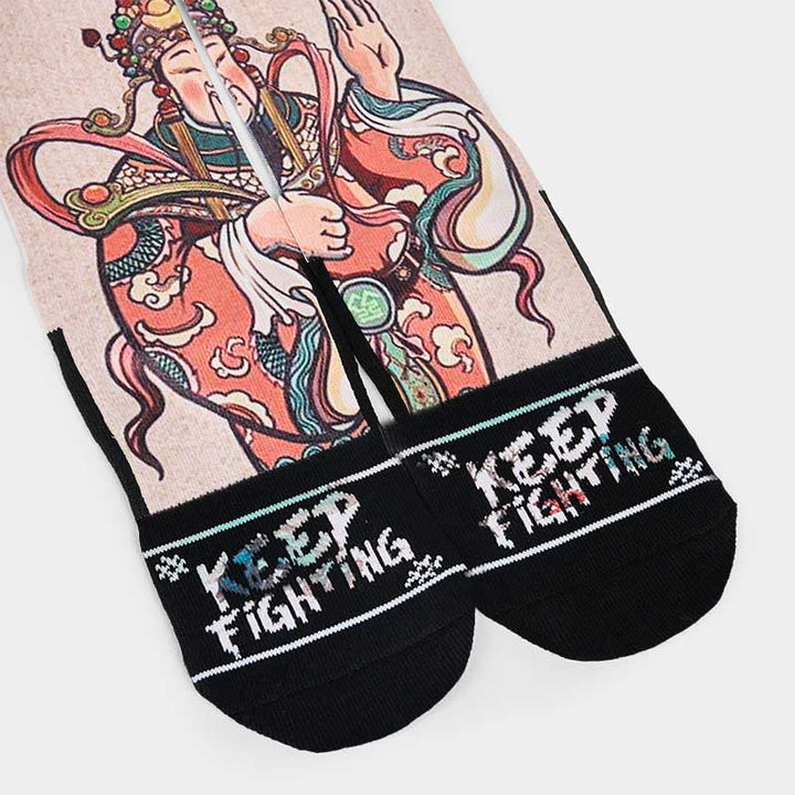 Chaussettes unisexes décontractées à imprimé Buddha Stones et Dieu de la richesse Ruyi pour hommes et femmes - image 12