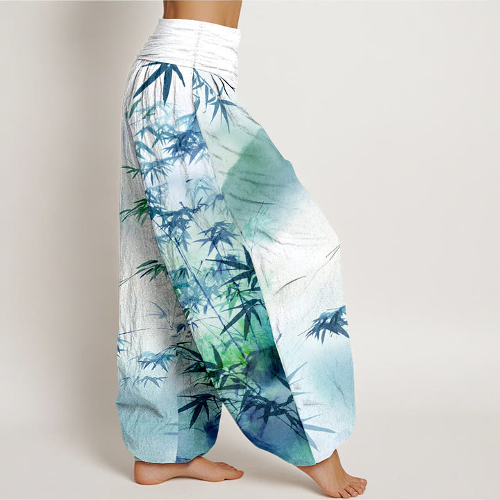 Pantalon harem pour femme, taille élastique, en pur coton, motif Buddha Stones - image 10