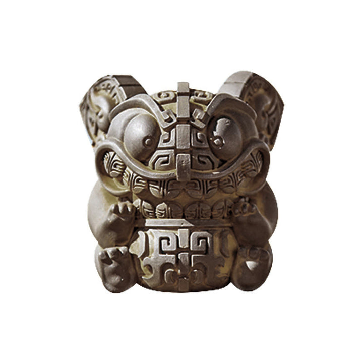 Statue de Buddha Stones, faite main, or, représentant la Bête avalant, en résine coulée rouillée et poudre de fer, pour la décoration intérieure. - image 15