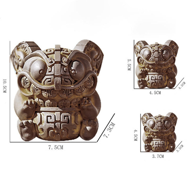 Statue de Buddha Stones, faite main, or, représentant la Bête avalant, en résine coulée rouillée et poudre de fer, pour la décoration intérieure. - image 16