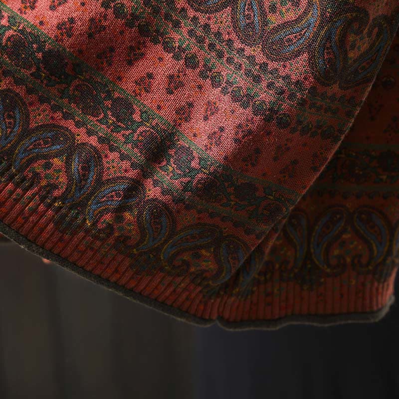 Pull en coton à manches longues et col rond pour femme, avec poche, motif floral automnal et Buddha Stones - image 11