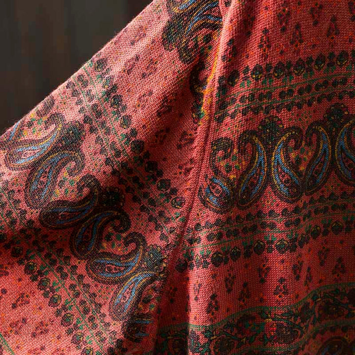 Pull en coton à manches longues et col rond pour femme, avec poche, motif floral automnal et Buddha Stones - image 9