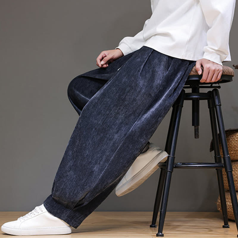 Pantalon harem homme en coton pur couleur hiver Buddha Stones, doublé polaire épaisse et poches - image 7