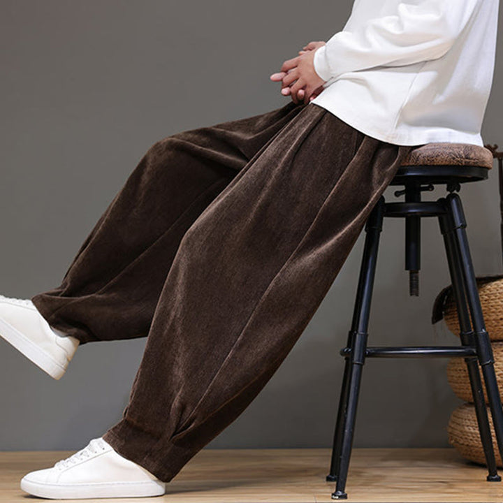 Pantalon harem homme en coton pur couleur hiver Buddha Stones, doublé polaire épaisse et poches - image 23