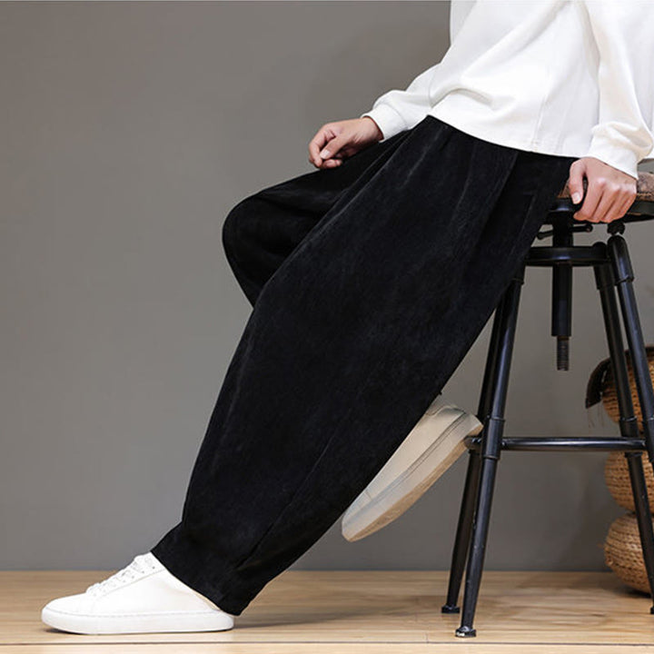 Pantalon harem homme en coton pur couleur hiver Buddha Stones, doublé polaire épaisse et poches - image 15