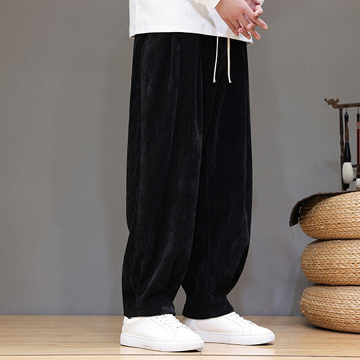 Pantalon harem homme en coton pur couleur hiver Buddha Stones, doublé polaire épaisse et poches - image 11