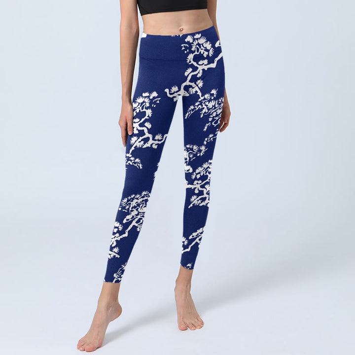 Leggings de yoga pour femmes avec motif silhouette de sapin et pierres de Buddha Stones - image 5