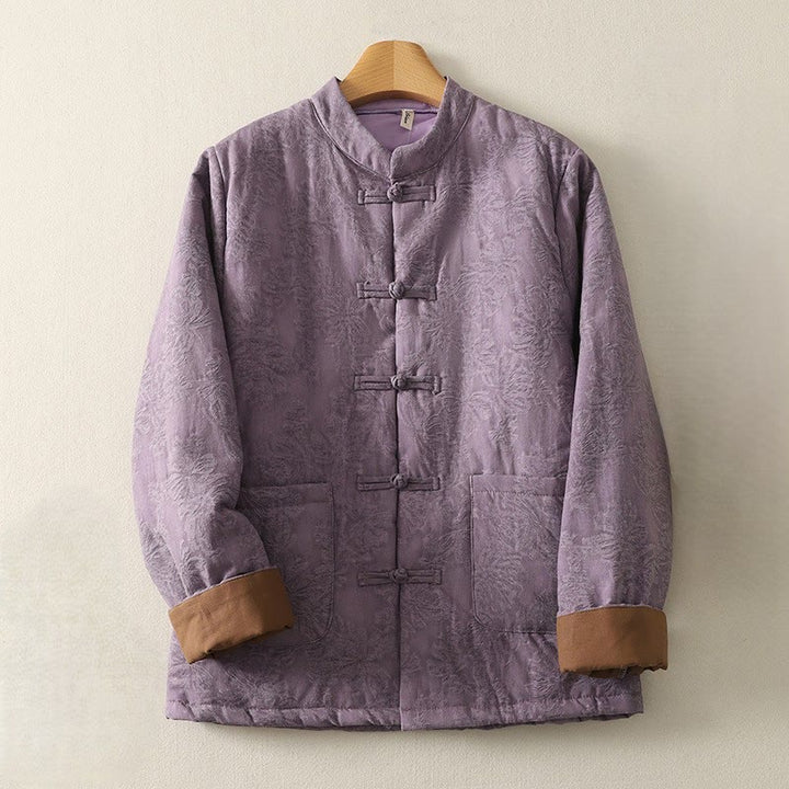 Veste en coton à manches longues et poches pour femme , couleur unie, motif grenouille et boutons - Orchidée moyenne - US8-10，UK/AU12-14，EU40-42 (XL) - image 0