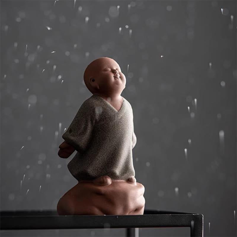 Buddha Stones, moine reposant le regard tourné vers le ciel, décoration en céramique, symbole de compassion pour la maison - image 5
