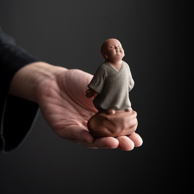 Buddha Stones, moine reposant le regard tourné vers le ciel, décoration en céramique, symbole de compassion pour la maison - image 7