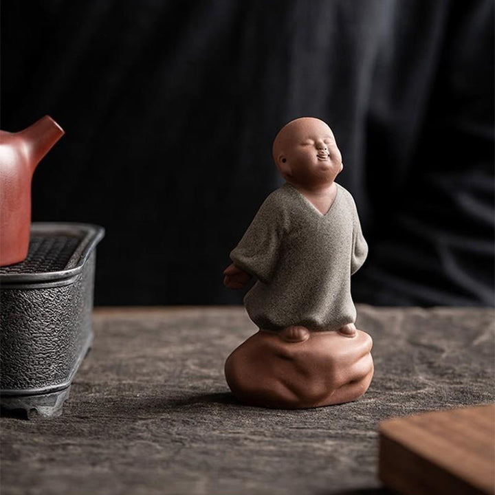 Buddha Stones, moine reposant le regard tourné vers le ciel, décoration en céramique, symbole de compassion pour la maison - image 4