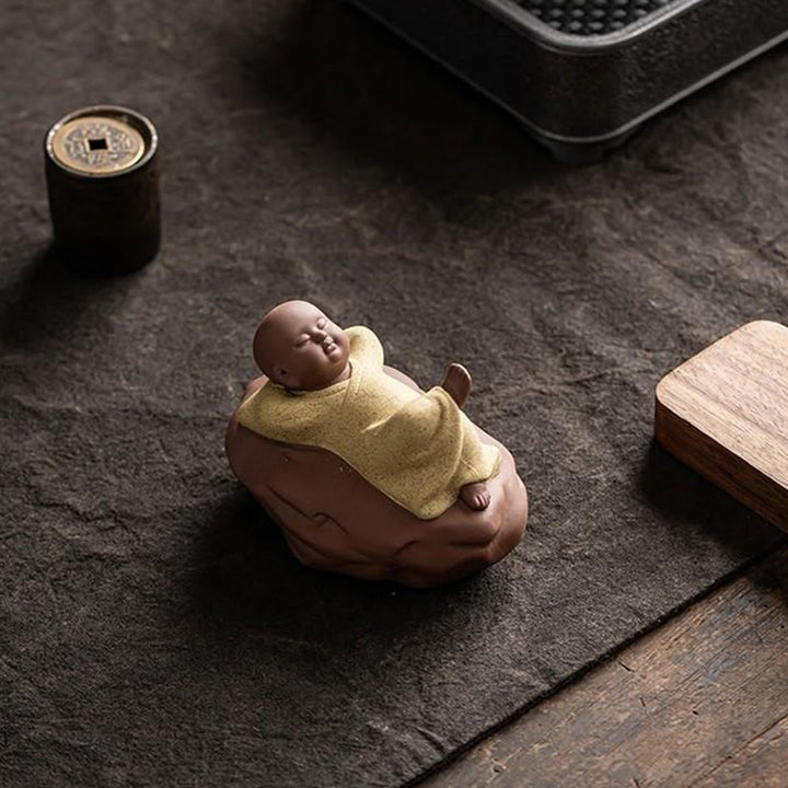 Buddha Stones, moine reposant le regard tourné vers le ciel, décoration en céramique, symbole de compassion pour la maison - image 11