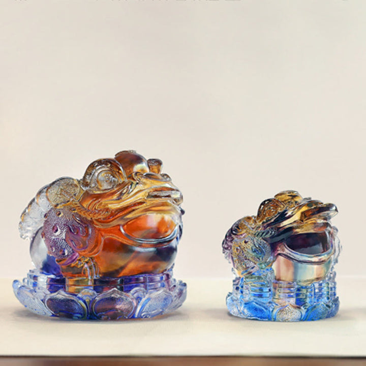 Buddha Stones , pièces de monnaie Feng Shui en forme de grenouille, objet d'art en cristal Liuli fait main, symbole de richesse, décoration pour la maison ou le bureau. - image 13