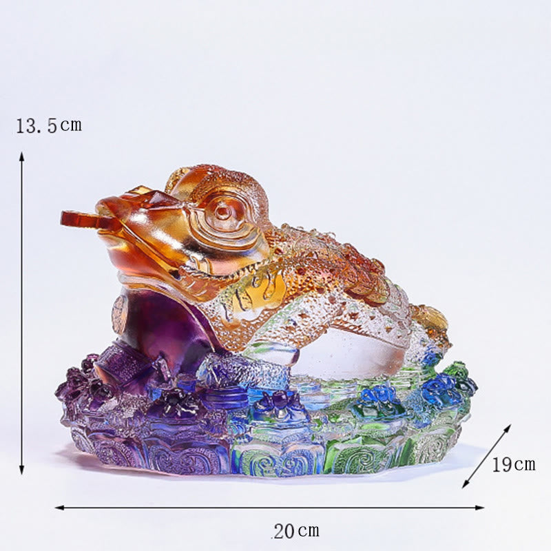 Buddha Stones , pièces de monnaie Feng Shui en forme de grenouille, objet d'art en cristal Liuli fait main, symbole de richesse, décoration pour la maison ou le bureau. - image 20