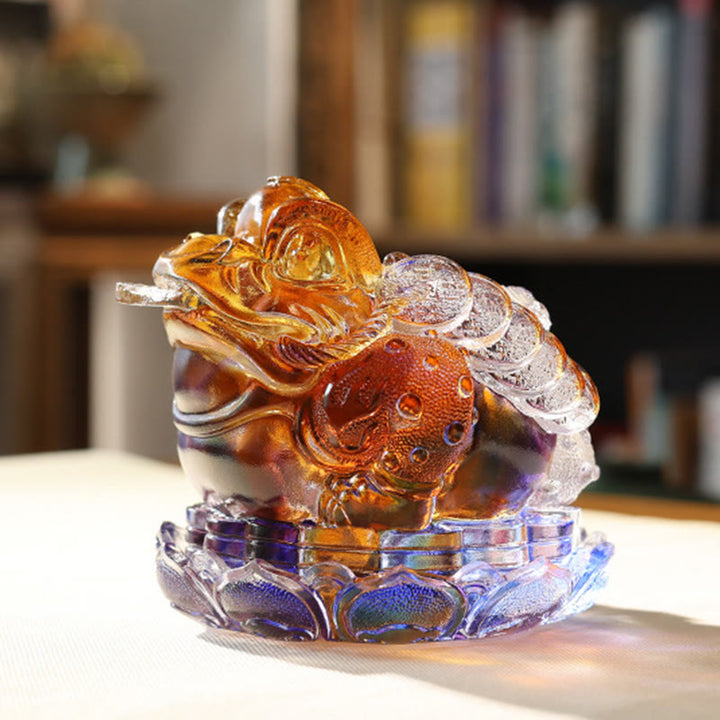 Buddha Stones , pièces de monnaie Feng Shui en forme de grenouille, objet d'art en cristal Liuli fait main, symbole de richesse, décoration pour la maison ou le bureau. - image 8