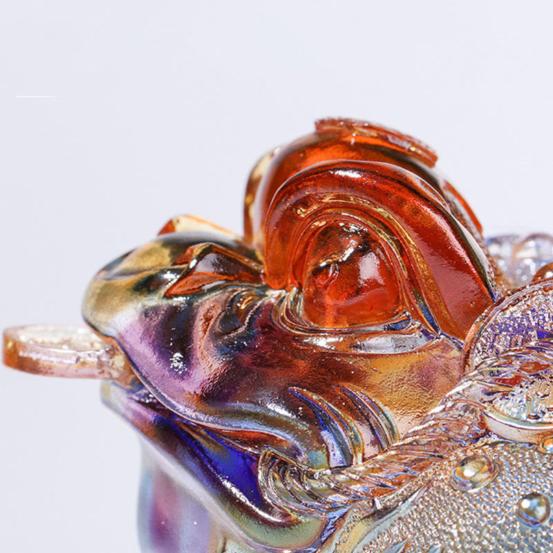 Buddha Stones , pièces de monnaie Feng Shui en forme de grenouille, objet d'art en cristal Liuli fait main, symbole de richesse, décoration pour la maison ou le bureau. - image 10