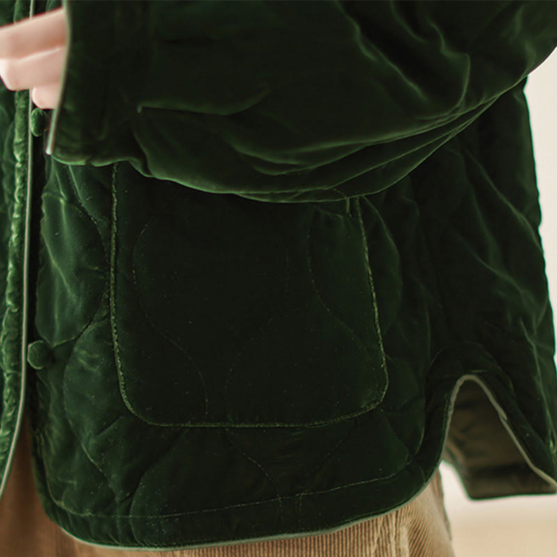 Veste courte à manches longues pour femme, motif diamant et Buddha Stones , avec poches - image 11