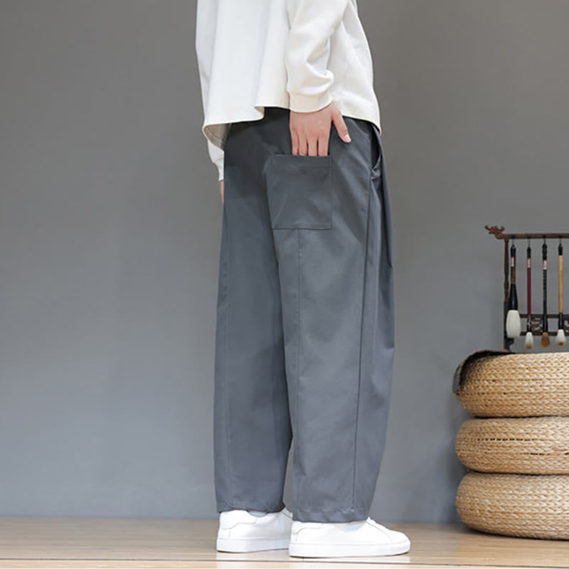 Pantalon harem pour homme, coupe droite, couleur unie, motif Buddha Stones , avec poches - image 7