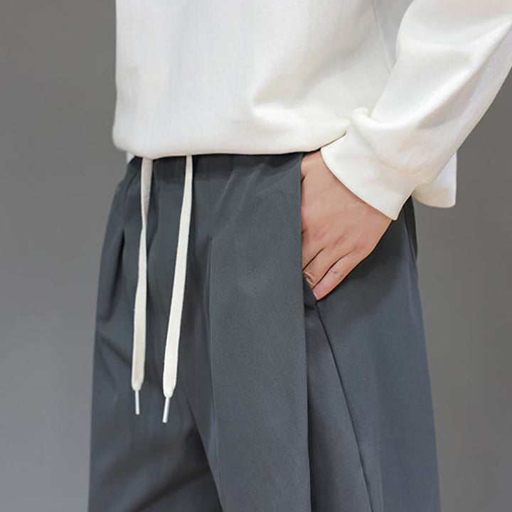 Pantalon harem pour homme, coupe droite, couleur unie, motif Buddha Stones , avec poches - image 10