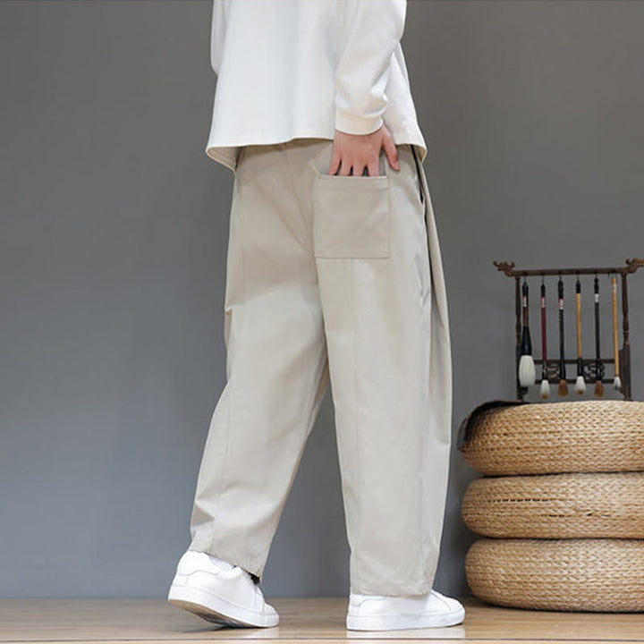 Pantalon harem pour homme, coupe droite, couleur unie, motif Buddha Stones , avec poches - image 19