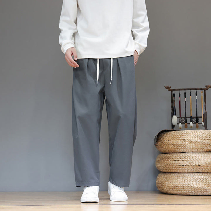 Pantalon harem pour homme, coupe droite, couleur unie, motif Buddha Stones , avec poches - Gris ardoise clair - US/UK/AU46，EU56 (5XL) - image 1