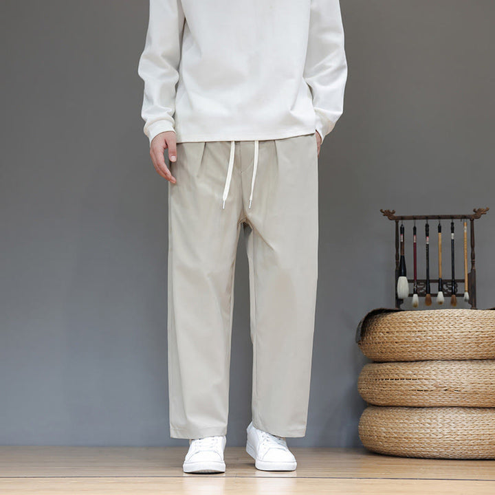 Pantalon harem pour homme, coupe droite, couleur unie, motif Buddha Stones , avec poches - Beige - US/UK/AU46，EU56 (5XL) - image 13
